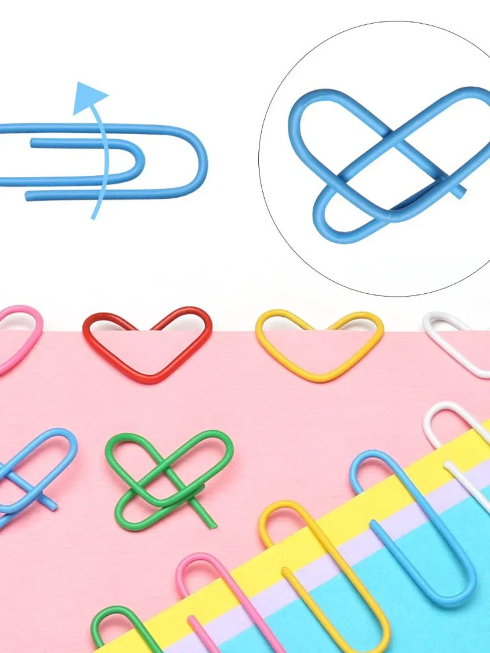 Elisel Paper Clips, 200pcs Medium Size (1.3 inch) Colored Paper Clip,Durable and